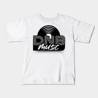 DNB - Music Vinyl (Black) Kids T-Shirt